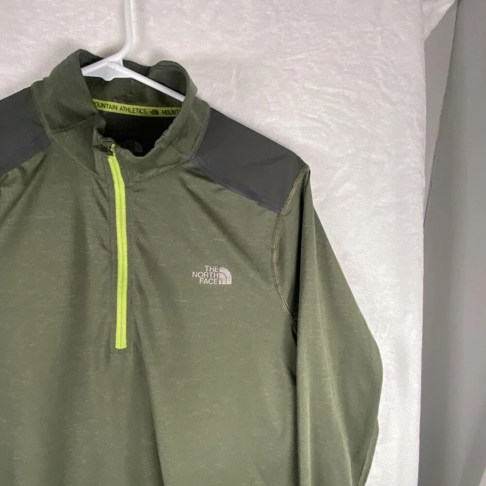 The North Face Pullover Mens Small Green FlashDry-XD Mountain Athletics 1/4 Zip